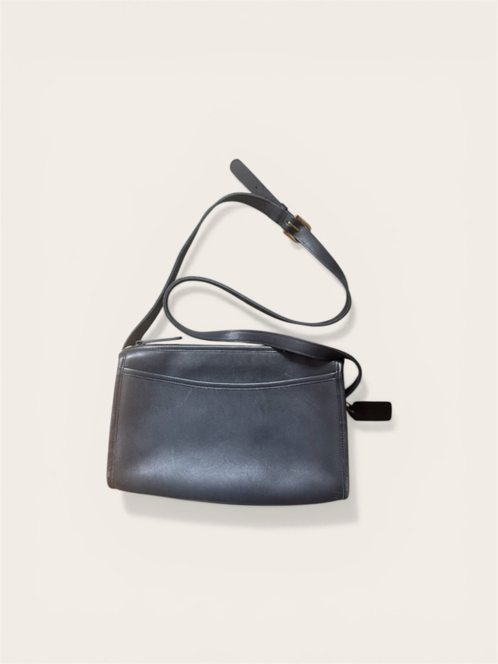 Vintage Coach 9944 Taylor Zip Leather Shoulder Bag in Navy